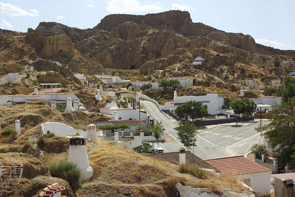 Cave houses and chimneys in Guadix